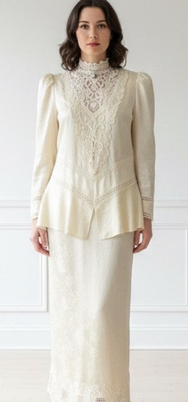 Stunning Vintage Jessica McClintock Victorian Style Dress Suit with Tails